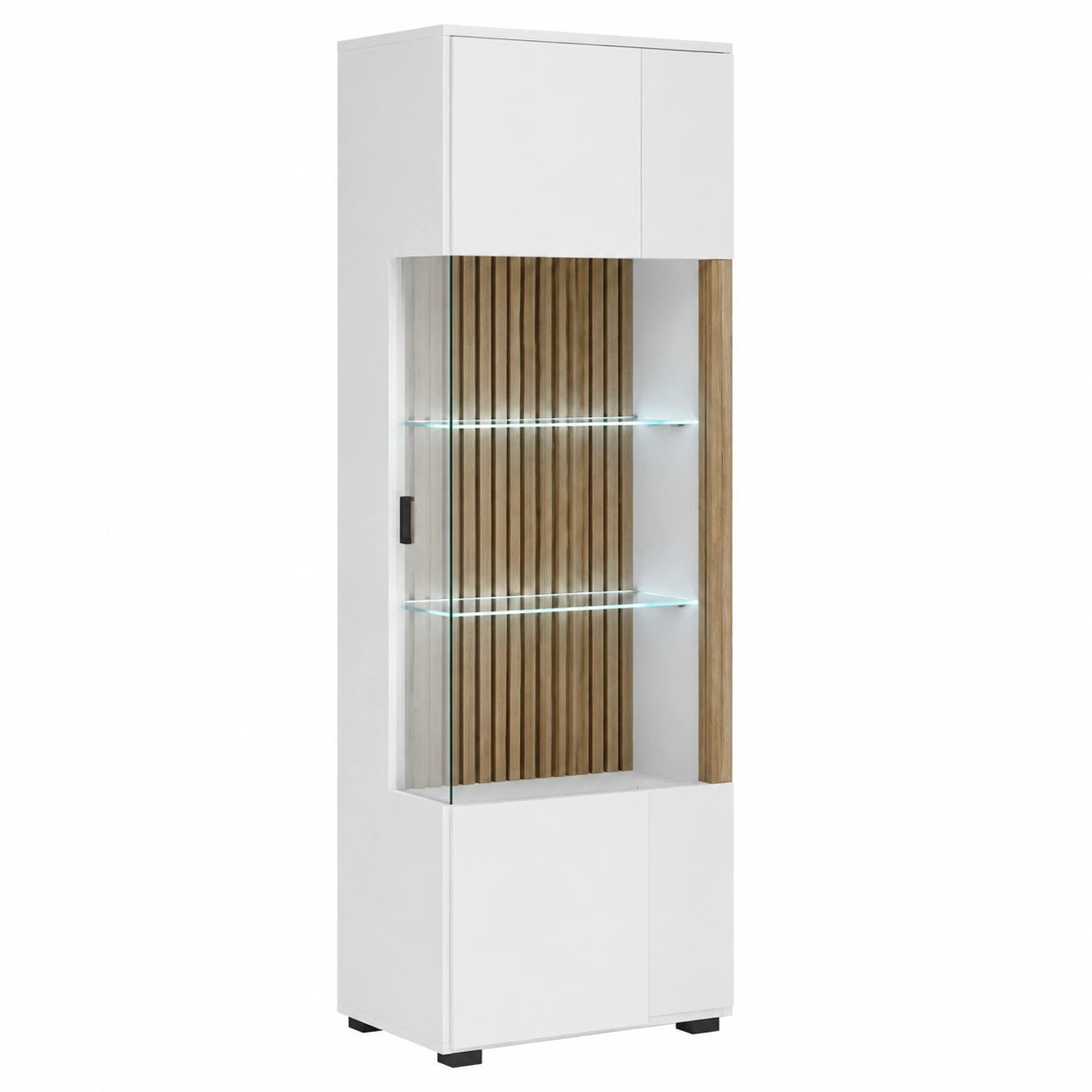 Vitrine – 48,5 × 180 × 38 cm, moderner Stil, aus Eichenholz