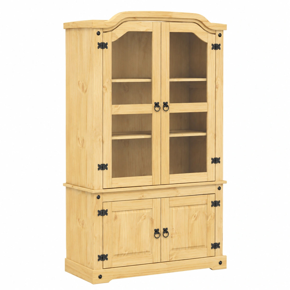Vitrine – aus Massivholz und Kiefernholz, für Wohnzimmer