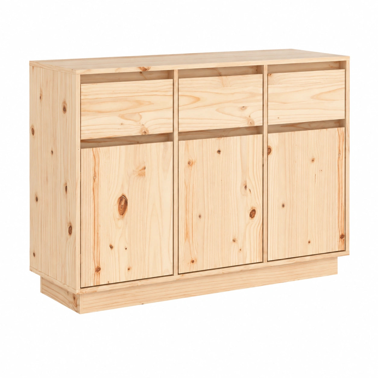 Sideboard – 111 × 36 × 75 cm, mit Schubladen, aus Massivholz und Kiefernholz