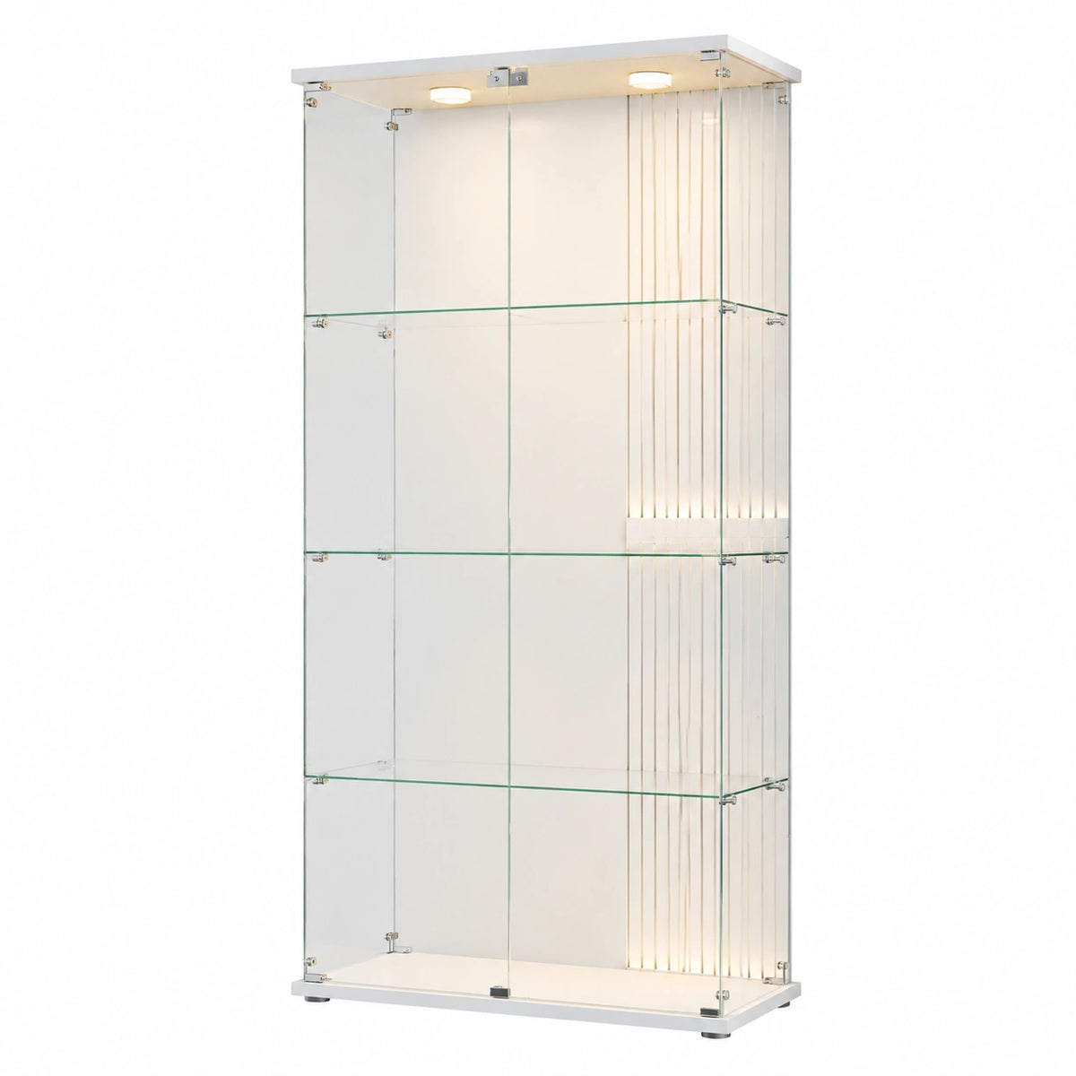 Glasvitrine – mit LED-Beleuchtung, aus Glas, für Wohnzimmer und Schlafzimmer