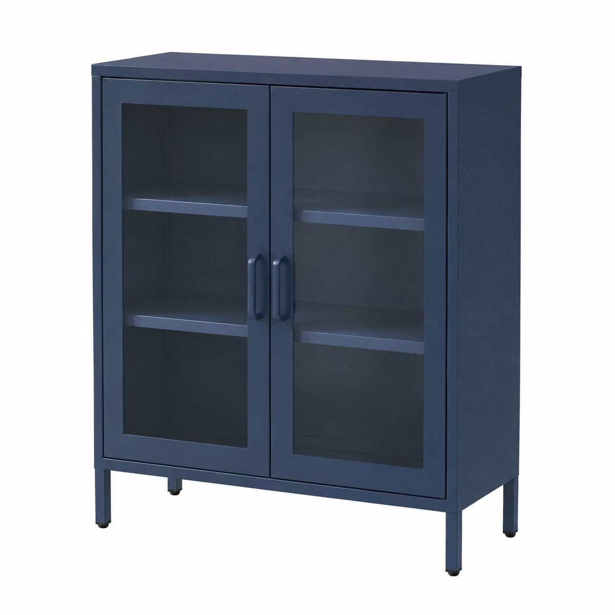 Vitrinenschrank – 80 × 101,5 × 40 cm, mit Ablagen, aus Glas