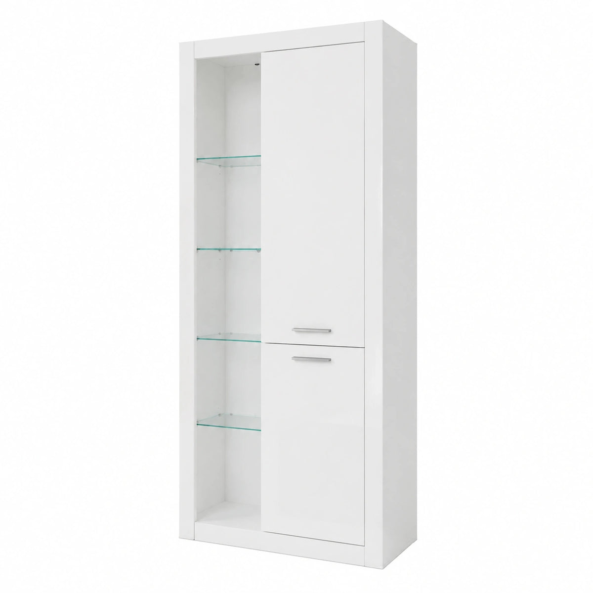 Vitrinenschrank – 37 cm, mit Stauraum, mit LED-Beleuchtung, mit mehreren Türen