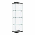 Vitrinenschrank – moderner Stil, mit LED-Beleuchtung, aus Glas, Schwarz