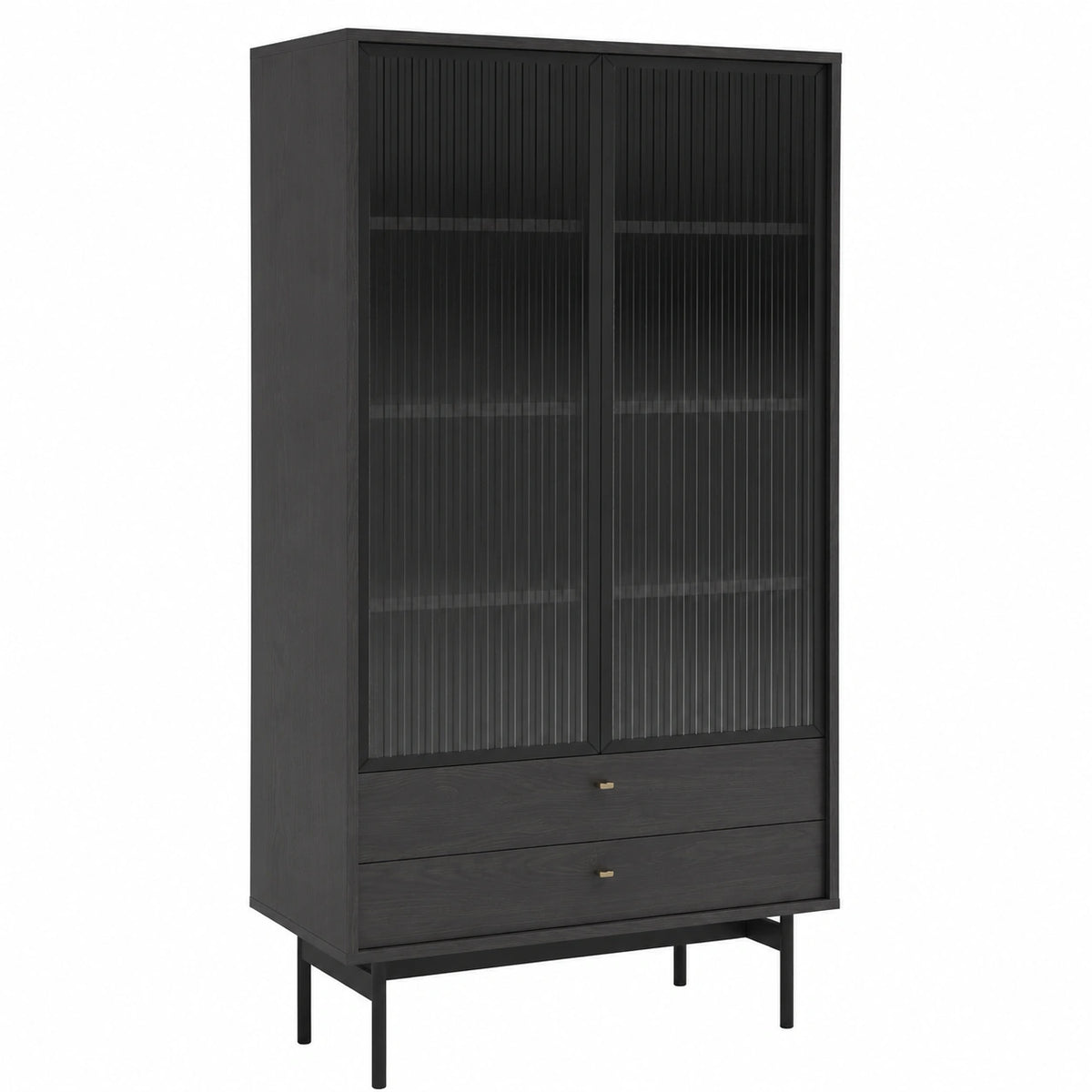 Vitrine – 85 cm, mit Schubladen, aus Glas, für Wohnzimmer