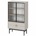 Vitrine – 84 cm, mit Schubladen, aus Glas, für Wohnzimmer