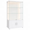 Glasvitrine – mit LED-Beleuchtung, aus Glas und Holz, für Wohnzimmer und Schlafzimmer