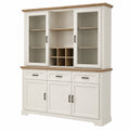 Schrank – 166 × 205 × 48 cm, Landhausstil, mit Stauraum, mit LED-Beleuchtung, aus Eichenholz, Artisan-Eiche