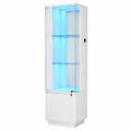 Glasvitrine – mit LED-Beleuchtung, mit Schubladen