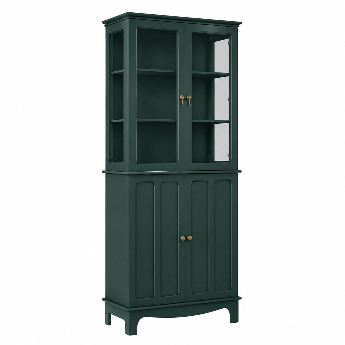 Schrank – freistehend, Grün, für Esszimmer, Küche und Wohnzimmer