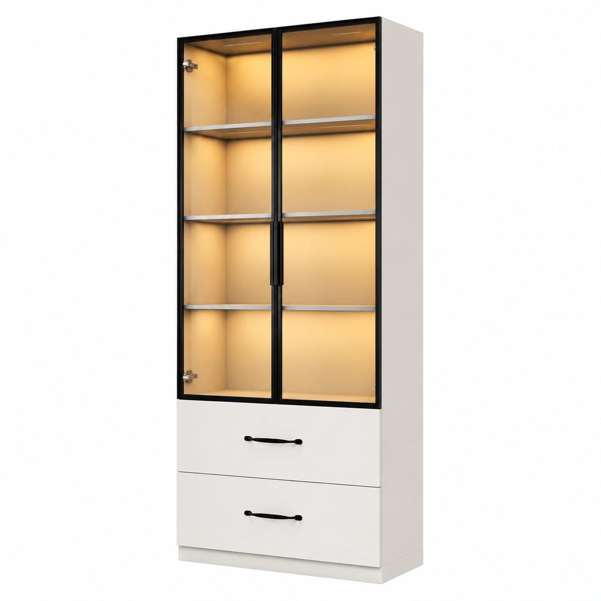 Vitrine – mit LED-Beleuchtung, mit Schubladen