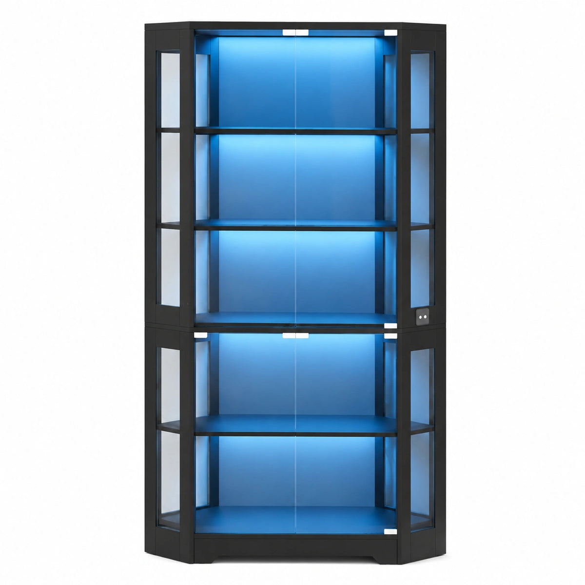Vitrine – 180 cm, mit LED-Beleuchtung, für Wohnzimmer und Schlafzimmer