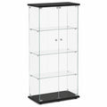 Glasvitrine – 164 × 80 × 36 cm, moderner Stil, mit mehreren Türen, aus Glas, Schwarz