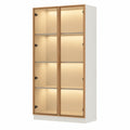 Glasvitrine – 80 × 40 × 160 cm, moderner Stil, mit LED-Beleuchtung, für Wohnzimmer und Büro