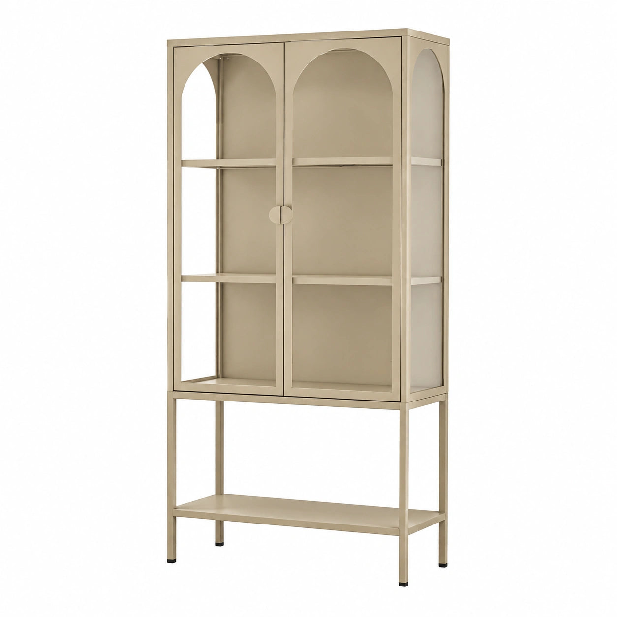 Vitrinenschrank – 160 × 80 × 35 cm, mit mehreren Türen, mit Ablagen