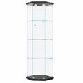 Vitrinenschrank – moderner Stil, mit LED-Beleuchtung, aus Glas, Schwarz