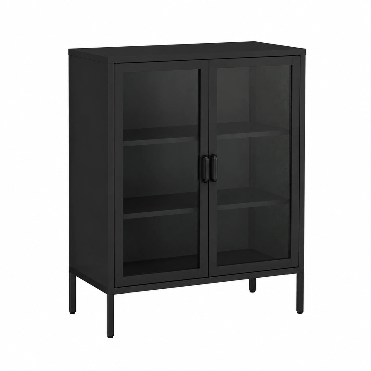 Sideboard – 101,5 × 80 × 40 cm, aus Stahl, Schwarz